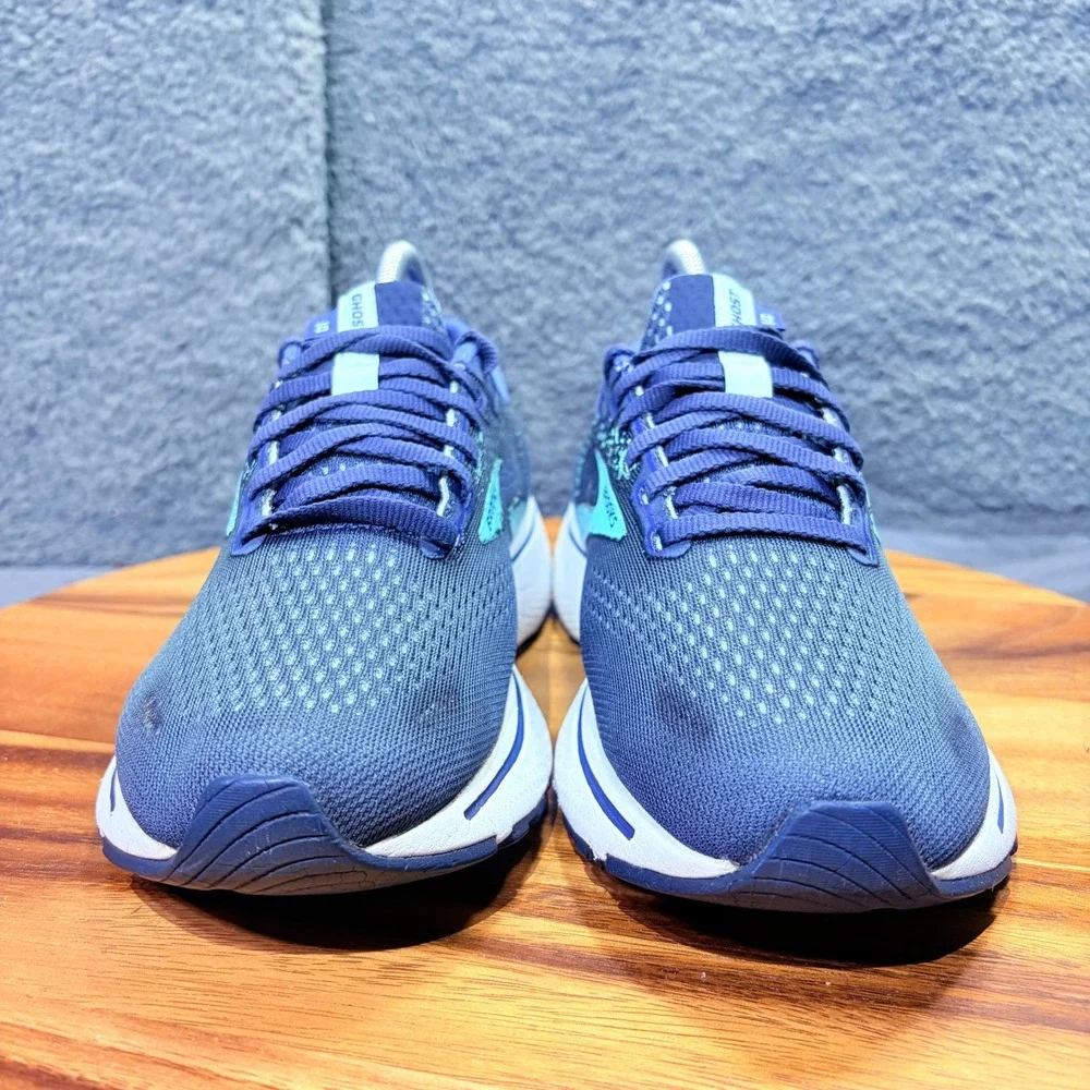 Brooks Ghost 14 Womens Running Shoes Navy Blue Aqua 1203561B446 Size 8.5 B